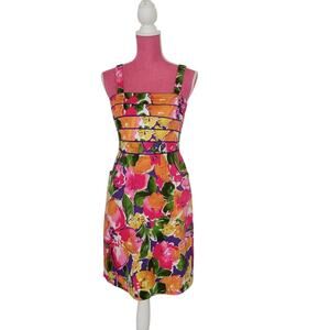 Vintage 90s SPENCE Corset Floral Spring Dress Bodycon SZ 6